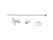 Toilet Kit with Stop and Corrugated Riser Cross Handle in Polished Chrome