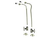 1 2 Copper Stops Double Offset Bath Supply with Cross Handles in Polished Nickel
