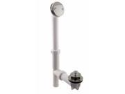 White 1 1 2 in. Tubular Twist Close Bath Waste in Satin Nickel