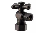 Angle Stop 5 8 in. OD x 3 8 in. OD 1 4 Turn Cross Handle in Oil Rubbed Bronze
