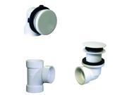 Illusionary Overflow Sch. 40 PVC Plumbers Pack with Tip Toe Bath Drain in Powdercoated White