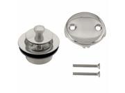 Twist Close Tub Trim Set with Two Hole Overflow Faceplate in Satin Nickel