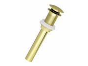 Euro Mushroom Lavatory Drain w o Overflow Holes Exposed in PVD Polished Brass