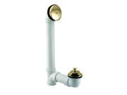 Twist Close Sch. 40 PVC Bath Waste with One Hole Elbow in PVD Polished Brass