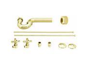 Traditional Pedestal Lavatory Kit Cross Handles in PVD Polished Brass