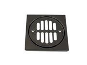 Shower Strainer Set Square with Crown in Powdercoated Black