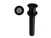 Grid Strainer Lavatory Drain w o Overflow Holes Exposed in Oil Rubbed Bronze