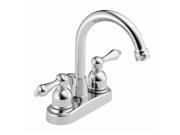4 in. Centerset 2 Handle High Arc Bathroom Faucet in Polished Chrome with Drain