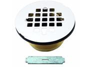 Brass Body Compression Shower Drain with Grid in Powdercoated White