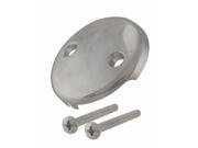 3 1 8 in. Two Hole Overflow Face Plate and Screws in Satin Nickel