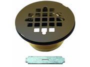 Brass Body Compression Shower Drain with Grid in Oil Rubbed Bronze