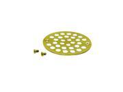 4 in. O.D. Shower Strainer Cover Plastic Oddities Style in Polished Brass