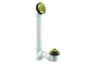 Pull Drain Sch. 40 PVC Bath Waste with Two Hole Elbow in Polished Brass