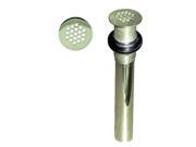 Grid Strainer Lavatory Drain w o Overflow Holes Exposed in Polished Nickel