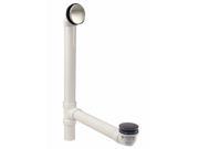 Illusionary Overflow 12 in. 4 in. Sch. 40 PVC Bath Waste and Overflow with Tip Toe Bath Drain in Polished Nickel