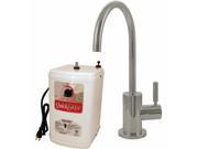 Contemporary 1 Handle Hot and Cold Water Dispenser Faucet with Instant Hot Tank in Satin Nickel