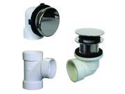 Illusionary Overflow Sch. 40 PVC Plumbers Pack with Tip Toe Bath Drain in Polished Chrome
