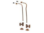 1 2 Copper Stops Double Offset Bath Supply with Cross Handles in Antique Copper