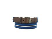 Polo by Ralph Lauren Men s Blue Horizontal Striped Braided Dull Finish Square Buckle Casual Belt