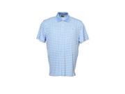 Izod Golf Light Blue Plaid Polo Shirt Golf