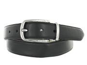 Polo by Ralph Lauren Black Brown Leather Chrome Buckle Dress Belt