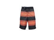Hurley Dos Black Horizontal Striped Board Shorts Boardshorts