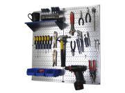 Wall Control Metal Pegboard Utility Tool Storage Kit Galvanized Steel Pegboard Blue Accessories