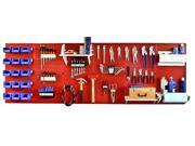 Wall Control 8ft Metal Pegboard Master Workbench Kit Red Toolboard White Accessories
