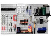 Wall Control 4ft Metal Pegboard Standard Tool Storage Kit Gray Toolboard Black Accessories