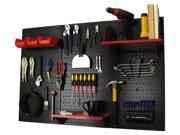 Wall Control 4ft Metal Pegboard Standard Tool Storage Kit Black Toolboard Red Accessories