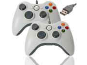 2X USB Wired Game Pad Joypad Controller Like Xbox 360 for Microsoft PC White