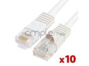 10x 10FT CAT5e Cable Ethernet Lan Network CAT5 RJ45 Patch Cordt White