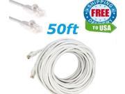50 FT RJ45 Cat5 Ethernet LAN Network Cable for PC PS Xbox Internet Router White