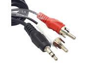 Headphone Jack Plug 3.5mm Aux in to 2 Red White RCA Stereo Audio Y Cord Cable