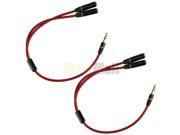 2x 3.5mm Stereo Headphone Audio Male To 2 Female Y Splitter Cable Adapter Jack