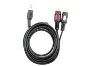 6 FT 3.5mm Stereo Male to 2 RCA Dual Audio Female Adapter Speaker Cable Black
