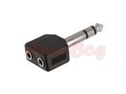 Audio 1 4 6.35mm Stereo Plug to 2x3.5mm 1 8 Mono Jack Adapter Splitter