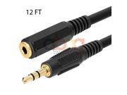 12 FT 3.5mm Stereo Audio Headphone Extension Cable Male to Female MP3