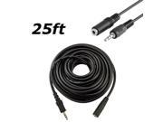 25FT 3.5mm Stereo Audio Headphone Extension Cable Male to Female M F MP3