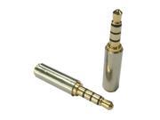 2x 3.5MM MALE TO 2.5MM FEMALE AUDIO STEREO HEADPHONE JACK CONVERTER ADAPTER GOLD