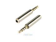 Gold 3.5mm Male to 3.5mm Female Stereo Audio Headphone MIC Adapter Extender