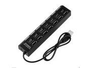 7 Port USB 2.0 Power Hub High Speed Adapter Separated w ON OFF Switch Laptop PC