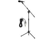 Pyle PMKSM20 Microphone & Tripod Stand with Extending Boom & Microphone Cable Package