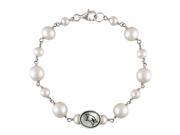 Saginaw Valley State Cardinals Oval Tin Cup Cultured Freshwater Pearl Bracelet
