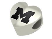 Michigan Wolverines U of M Heart Bead