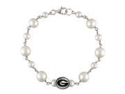 Georgia Bulldogs Oval Tin Cup Cultured Freshwater Pearl Bracelet