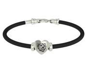 Bridgewater State Bears Heart Rubber Bracelet