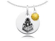 Purdue Boilermakers Necklace with Crystal Ball Accent