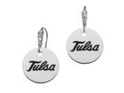 Tulsa Golden Hurricane Round CZ Cluster Earrings