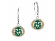 Colorado State Rams Sterling Silver and CZ Drop Earrings